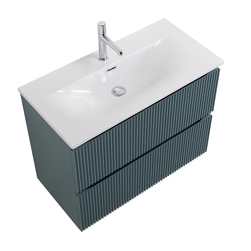 BelBagno Тумба с раковиной Uno mini 90 подвесная Голубой матовый с раковиной BB-8099-3-90 – картинка-5